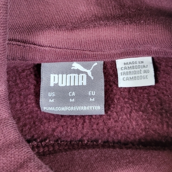 PUMA Ladies Sweatshirt. Burgundy Size Medium - Picture 5 of 11